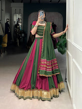 Embroidered Rayon Lehenga Choli Set – Round Neck – Gotta Patti & Paper Mirror Work